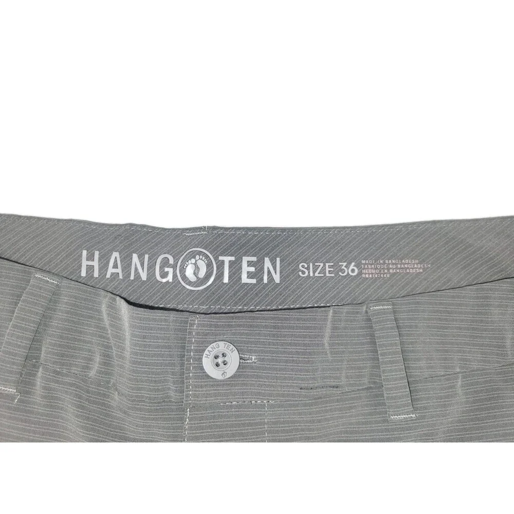 Hang Ten Shorts Adult 36 Gray Performance Stretch Board Drawstring Outdoor Mens